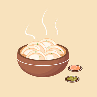 热气腾腾的一碗饺子