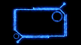 蓝色发光科技感边框图形