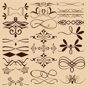 复古装饰花纹图案集合