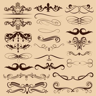 复古装饰性花纹设计元素