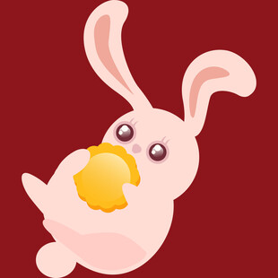 可爱白兔抱胡萝卜