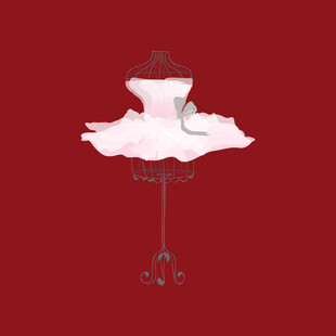 白色荷叶边裙撑展示架