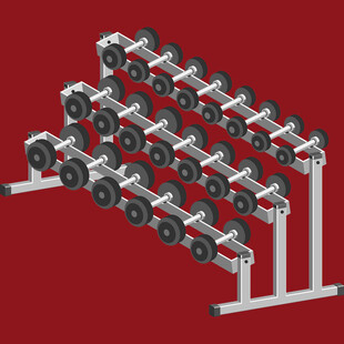 多层哑铃架展示