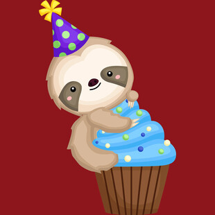 戴帽树懒与美味纸杯蛋糕