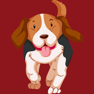 欢快奔跑的小狗