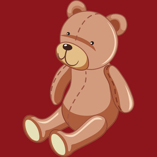 坐着的棕色小熊玩偶