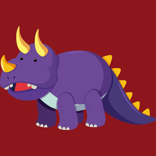 紫色三角恐龙卡通形象