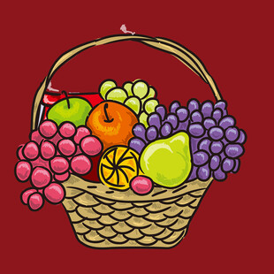 装满水果的编织篮