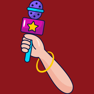 手持多彩麦克风