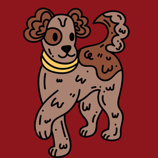 卡通小狗形象插画