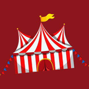 红白条纹马戏团帐篷