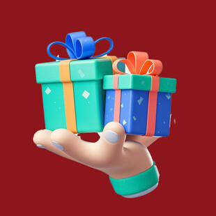 手捧多彩礼物盒