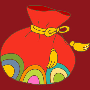 红色福袋插画
