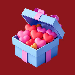 爱心礼盒开启浪漫时刻