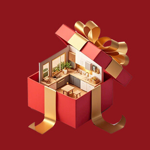 礼盒中的温馨家居场景