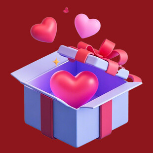 爱心礼盒浪漫心意绽放