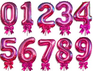 红色数字气球