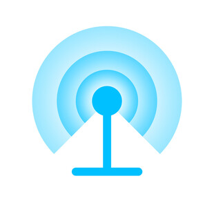 蓝色信号发射接收图标