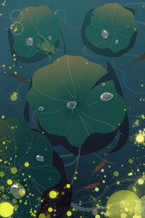 梦幻荷叶水下奇幻景象