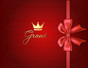 红色丝带皇冠背景