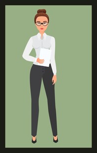 干练女职员手持文件