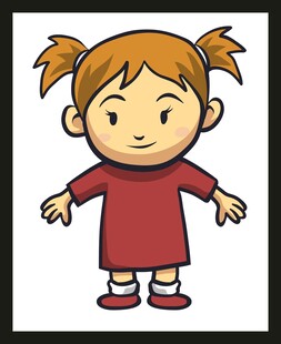 穿红衣的双马尾小女孩