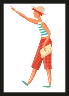 夏日出游的时尚女士