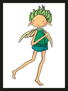 可爱绿发小精灵插画