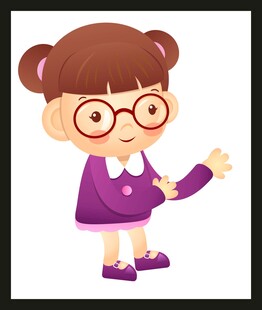 戴眼镜的可爱小女孩
