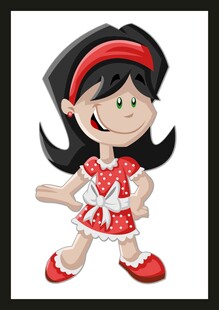 可爱红衣卡通小女孩