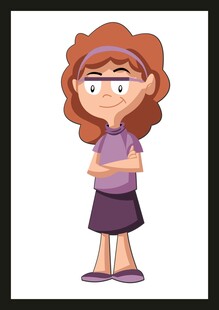 微笑的紫衣女孩