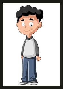 站立的卡通男孩形象