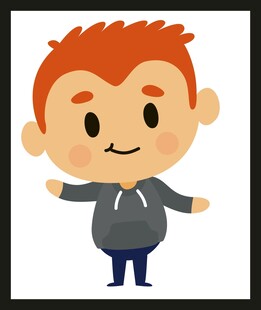 红发男孩张开双臂