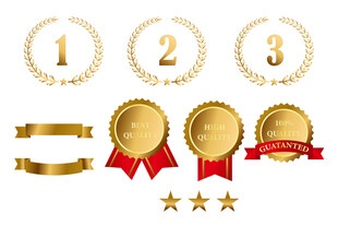 金色奖牌奖杯荣誉 