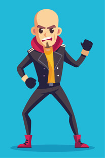 酷炫朋克风男子动感姿态