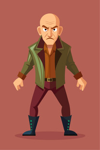 愤怒的光头男子形象