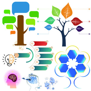 多彩创意教育相关图标集合