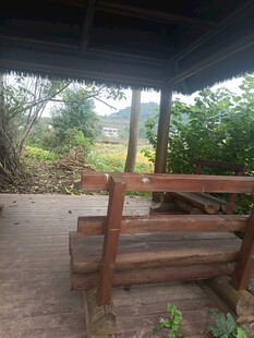 户外木长椅自然休憩处