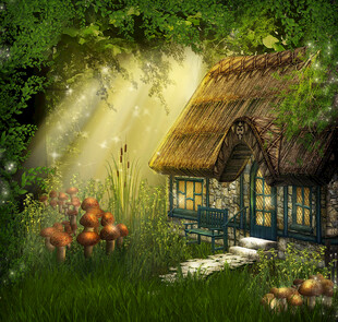 梦幻森林中的童话小屋