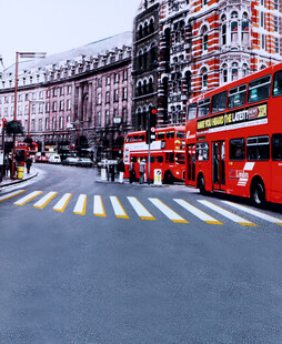 伦敦街头的红色双层巴士