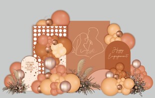 可爱棕色系复古订婚宴