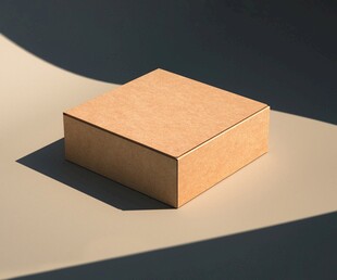 简约棕色纸盒展示