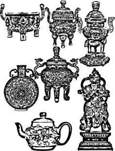 传统古典青铜器皿图案