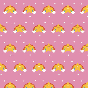 粉色背景可爱动物图案