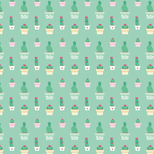 清新仙人掌图案背景