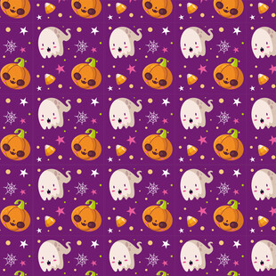 紫色万圣节图案背景