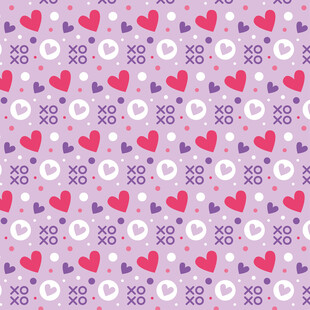 爱心几何图案无缝背景图