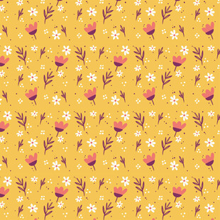 黄色花卉图案背景纹理