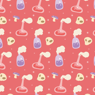 卡通实验室元素无缝图案