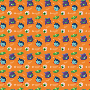 橙色背景的多彩图案纹理